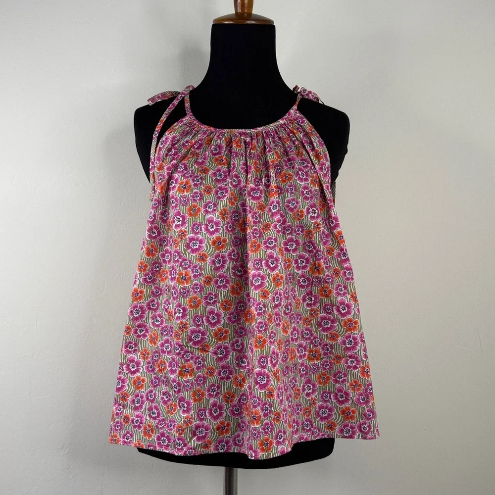 J. CREW Tie-shoulder Top in Liberty® Ellie fabric XS